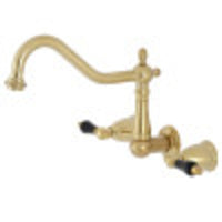 Thumbnail for Kingston Brass KS1287PKL Duchess Wall Mount Kitchen Faucet, Brushed Brass - BNGBath