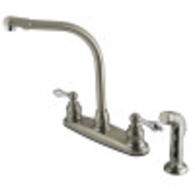 Kingston Brass KB717ALSP Victorian Centerset Kitchen Faucet, Brushed Nickel/Polished Chrome - BNGBath