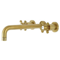 Thumbnail for Kingston Brass KS8027BX Metropolitan Two-Handle Wall Mount Tub Faucet, Brushed Brass - BNGBath