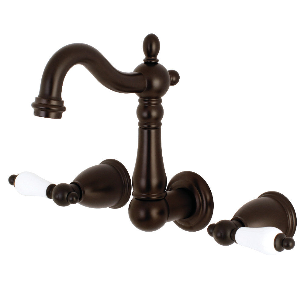 Kingston Brass KS1225PL 8-Inch Center Wall Mount Bathroom Faucet, Oil Rubbed Bronze - BNGBath