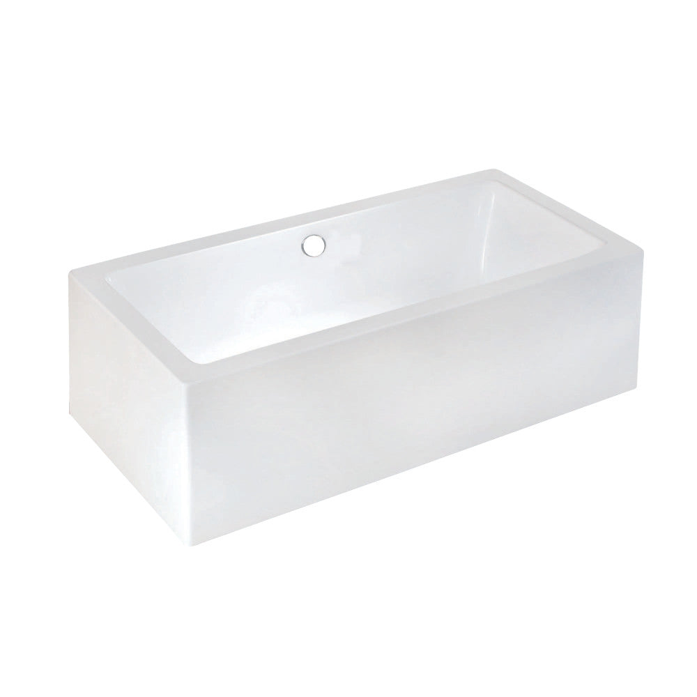 Aqua Eden VTDE673321 67-Inch Acrylic Double Ended Freestanding Tub with Drain, White - BNGBath
