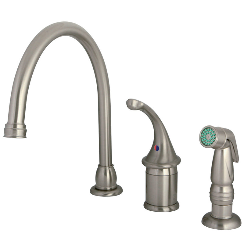 Kingston Brass KB3818GLSP Widespread Kitchen Faucet, Brushed Nickel - BNGBath