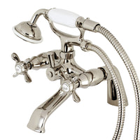 Thumbnail for Kingston Brass KS287PN Essex Clawfoot Tub Faucet with Hand Shower, Polished Nickel - BNGBath
