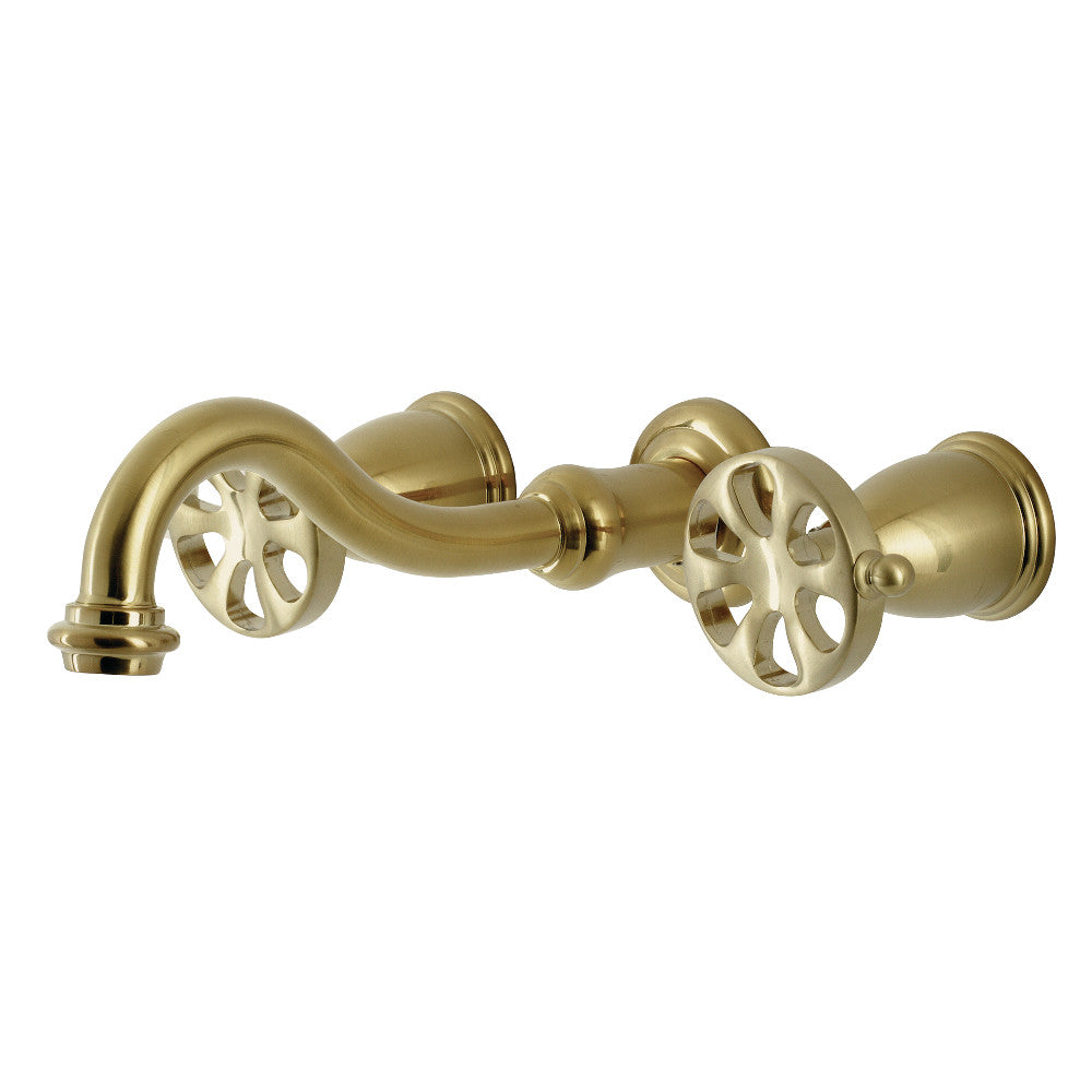 Kingston Brass KS3027RX Belknap Two-Handle Wall Mount Tub Faucet, Brushed Brass - BNGBath