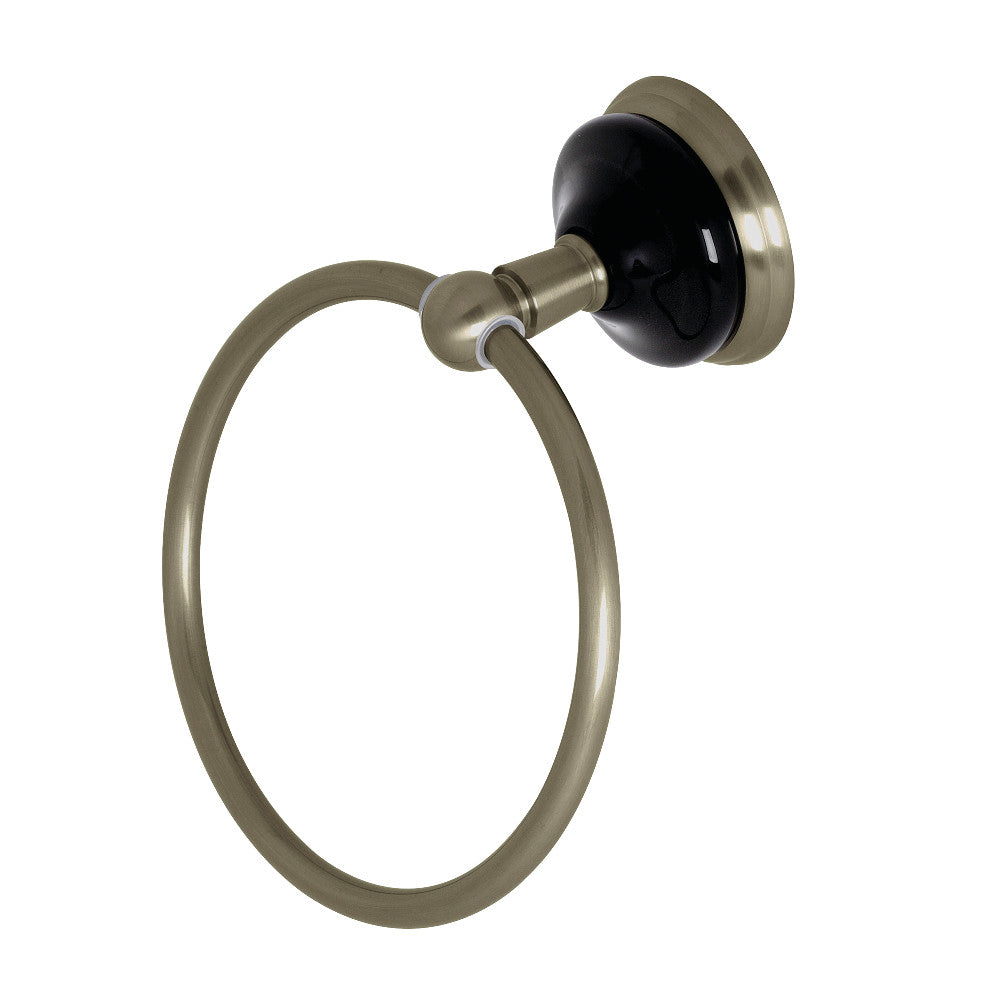 Kingston Brass BA9114BN Water Onyx 6 in. Towel Ring, Brushed Nickel - BNGBath