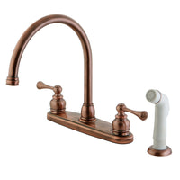 Thumbnail for Kingston Brass KB726BL 8-Inch Centerset Kitchen Faucet, Antique Copper - BNGBath