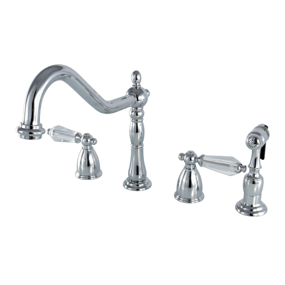 Kingston Brass KB1791WLLBS Widespread Kitchen Faucet, Polished Chrome - BNGBath