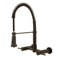 Thumbnail for Gourmetier GS8185DL Concord 2-Handle Wall Mount Pull-Down Kitchen Faucet, Oil Rubbed Bronze - BNGBath