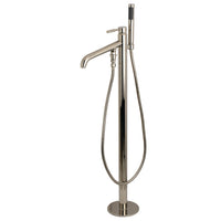 Thumbnail for Kingston Brass KS8136DL Concord Freestanding Tub Faucet with Hand Shower, Polished Nickel - BNGBath