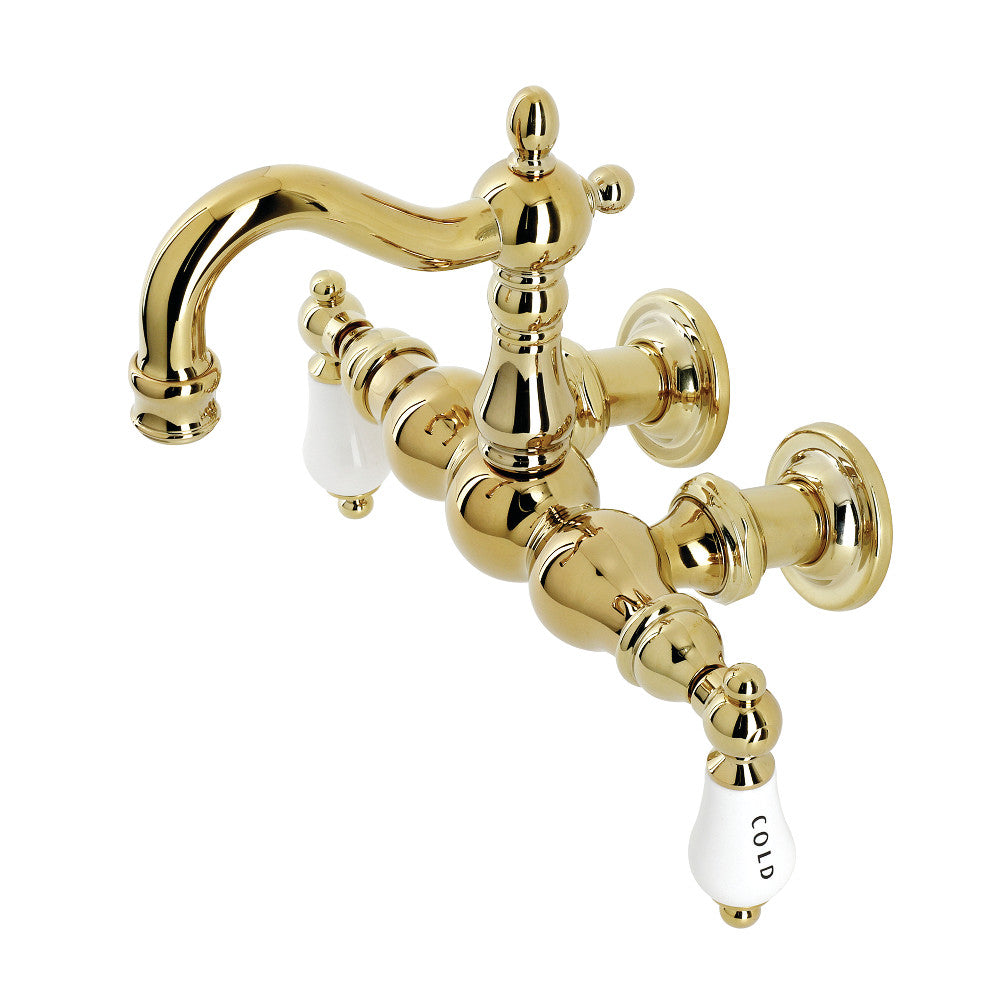 Kingston Brass CA1003T2 Heritage 3-3/8" Tub Wall Mount Clawfoot Tub Faucet, Polished Brass - BNGBath