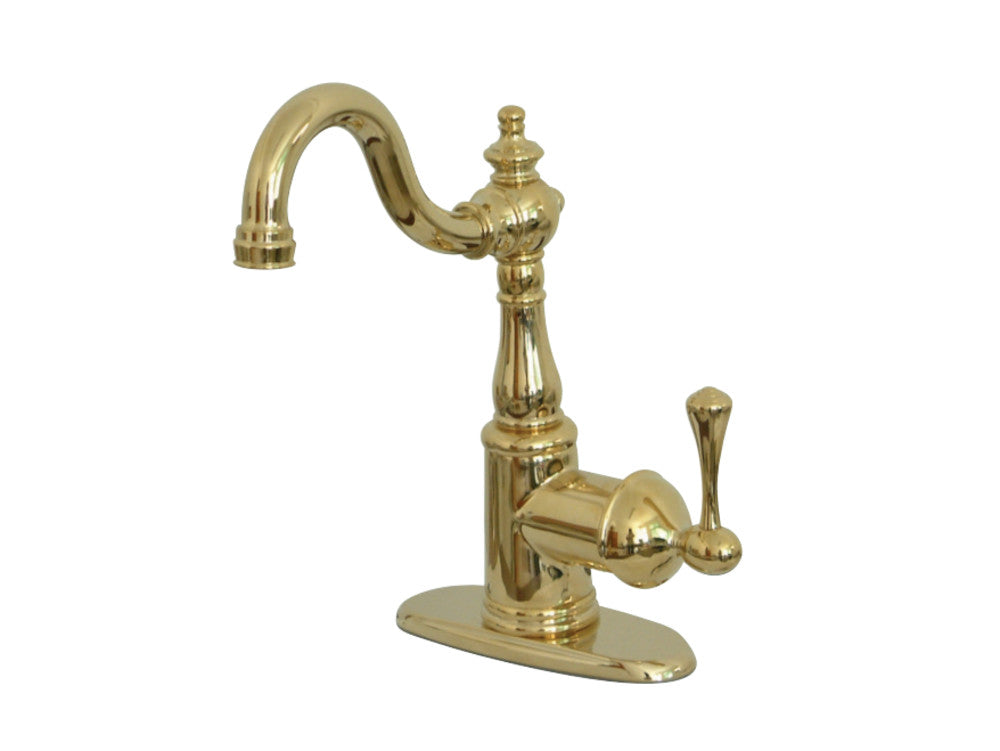 Kingston Brass KS7492BL English Vintage Bar Faucet with Cover Plate, Polished Brass - BNGBath