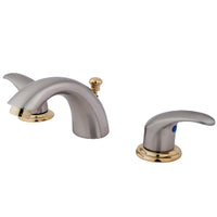 Thumbnail for Kingston Brass KB6959LL Mini-Widespread Bathroom Faucet, Brushed Nickel/Polished Brass - BNGBath