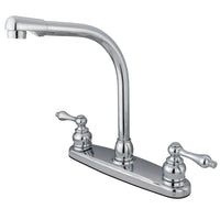 Thumbnail for Kingston Brass KB711ALLS Victorian Centerset Kitchen Faucet, Polished Chrome - BNGBath