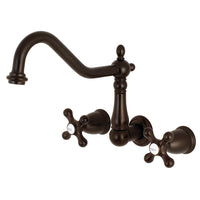 Thumbnail for Kingston Brass KS1025AX Heritage Wall Mount Tub Faucet, Oil Rubbed Bronze - BNGBath