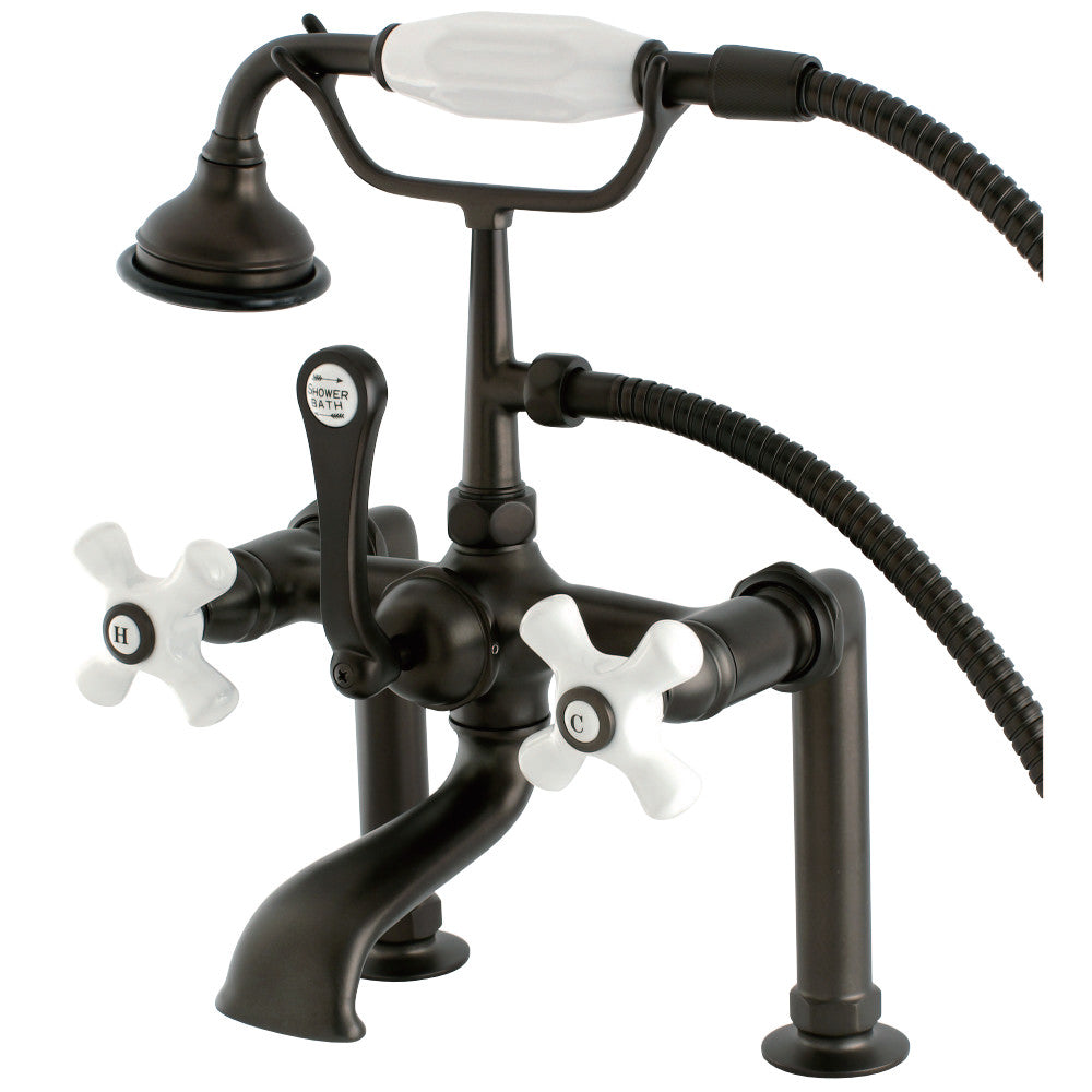 Kingston Brass AE111T5 Auqa Vintage Deck Mount Clawfoot Tub Faucet, Oil Rubbed Bronze - BNGBath