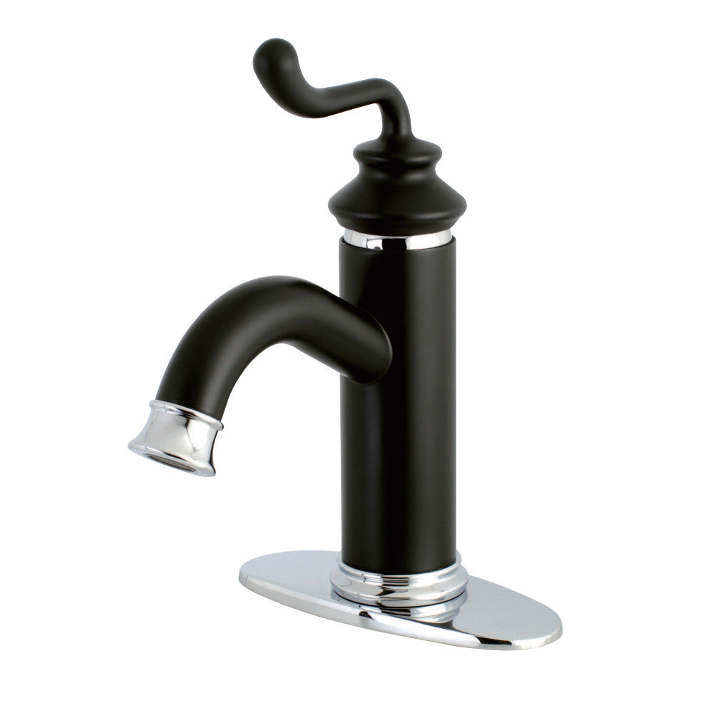 Faucetaire LS5417RL Royale Single-Handle Monoblock Bathroom Faucet, Matte Black/Chrome - BNGBath