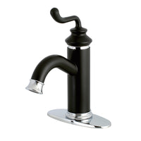 Thumbnail for Faucetaire LS5417RL Royale Single-Handle Monoblock Bathroom Faucet, Matte Black/Chrome - BNGBath