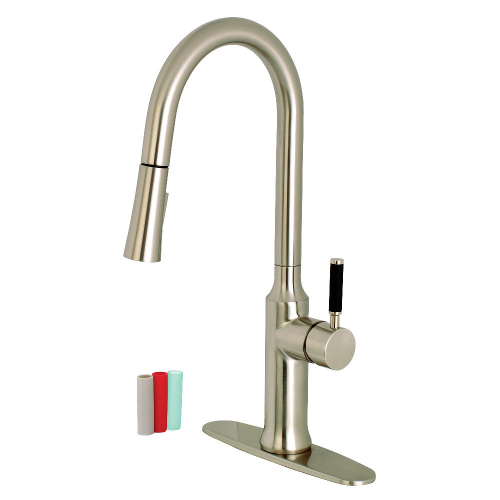 Gourmetier LS2728DKL Single-Handle Pull-Down Kitchen Faucet, Brushed Nickel - BNGBath