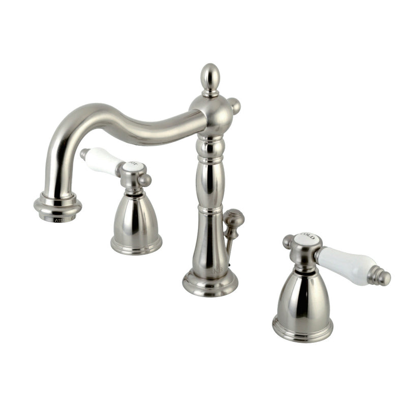Kingston Brass KB1978BPL Bel-Air Widespread Bathroom Faucet with Plastic Pop-Up, Brushed Nickel - BNGBath