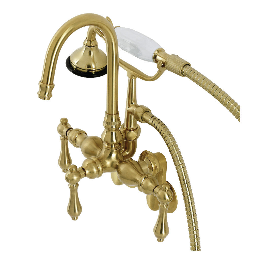 Kingston Brass AE301T7 Aqua Vintage Wall Mount Clawfoot Tub Faucets, Brushed Brass - BNGBath
