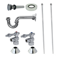 Thumbnail for Kingston Brass CC43101VOKB30 Traditional Plumbing Sink Trim Kit with P-Trap and Overflow Drain, Polished Chrome - BNGBath