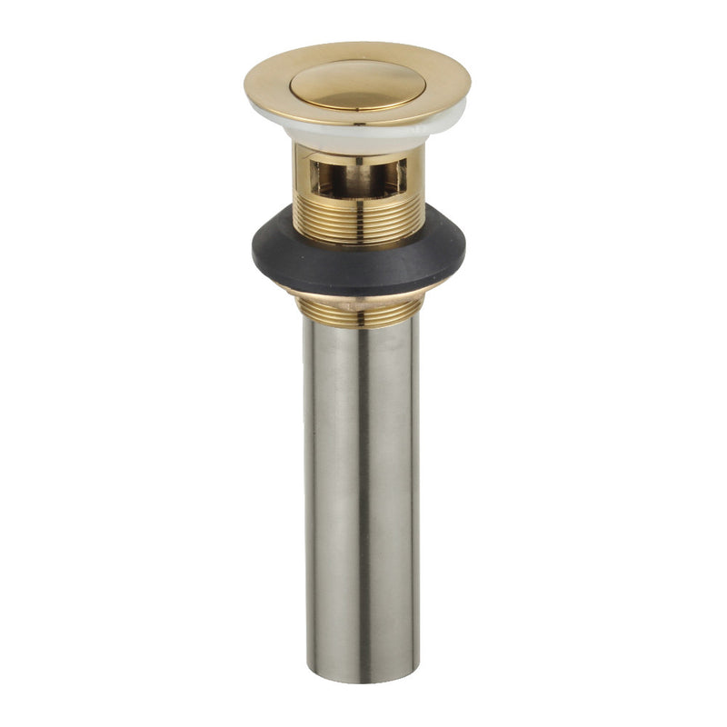 Kingston Brass KB6007 Complement Push-Up Drain with Overflow, Brushed Brass - BNGBath