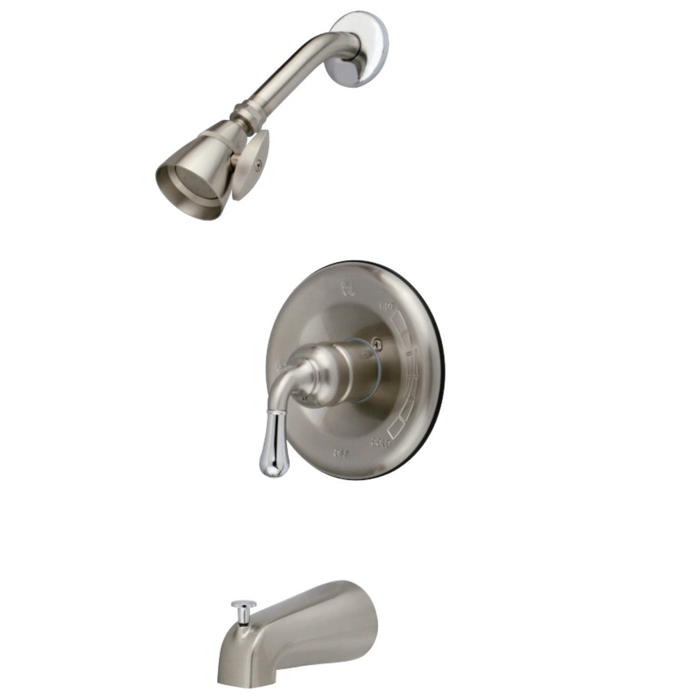 Kingston Brass GKB1637T Water Saving Magellan Single Handle and Tub and Shower Faucet- Trim Only, Brushed Nickel/Polished Chrome - BNGBath