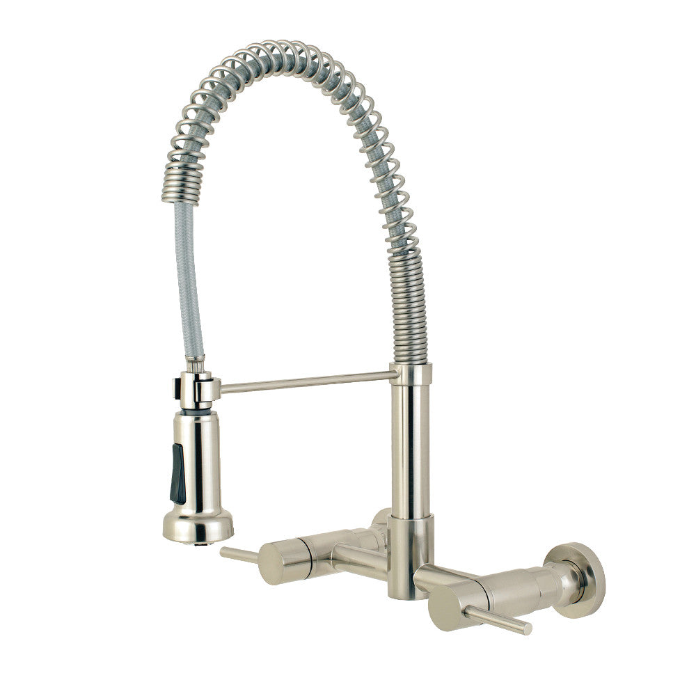 Gourmetier GS8188DL Concord 2-Handle Wall Mount Pull-Down Kitchen Faucet, Brushed Nickel - BNGBath