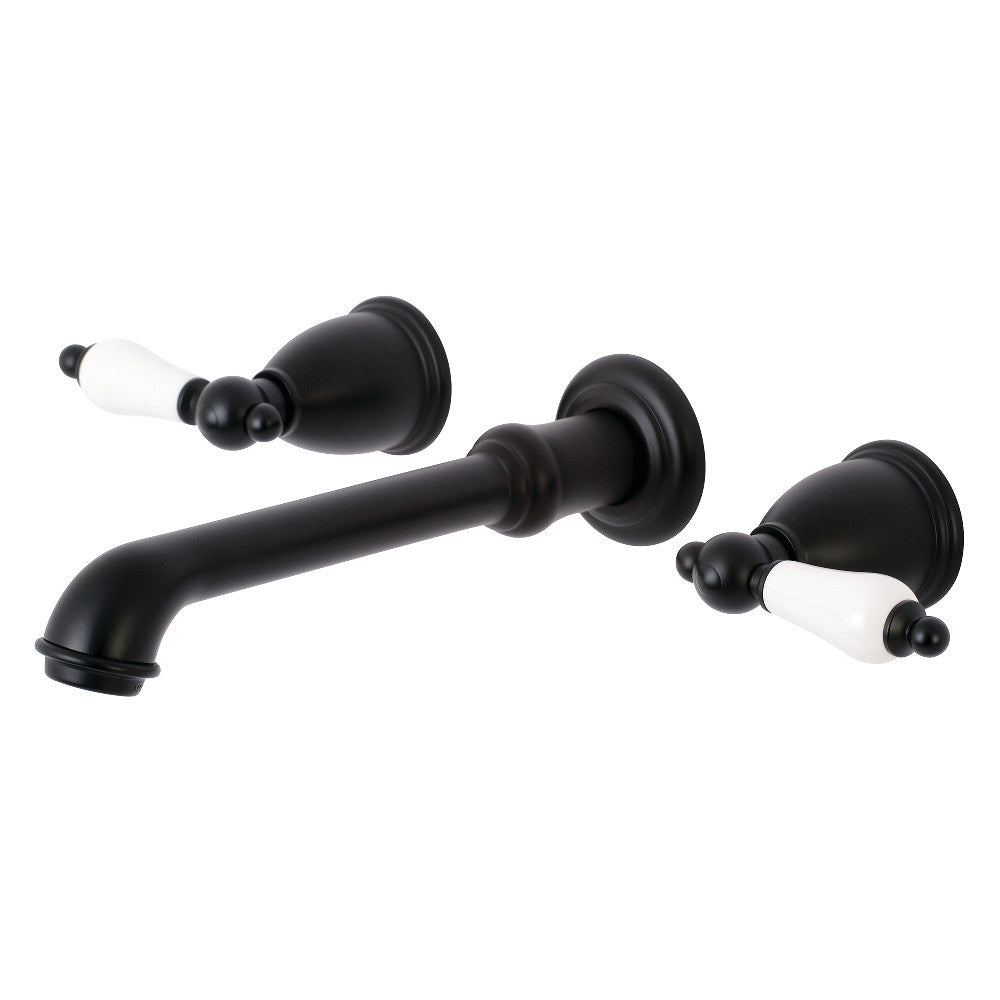 Kingston Brass KS7120PL 8" Center Wall Mount Bathroom Faucet, Matte Black - BNGBath