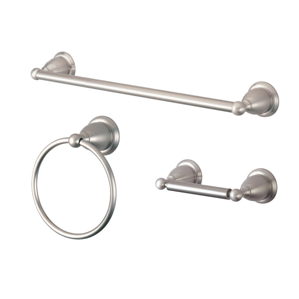 Kingston Brass BAK175248SN Heritage 3-Piece Bathroom Accessory Set, Brushed Nickel - BNGBath