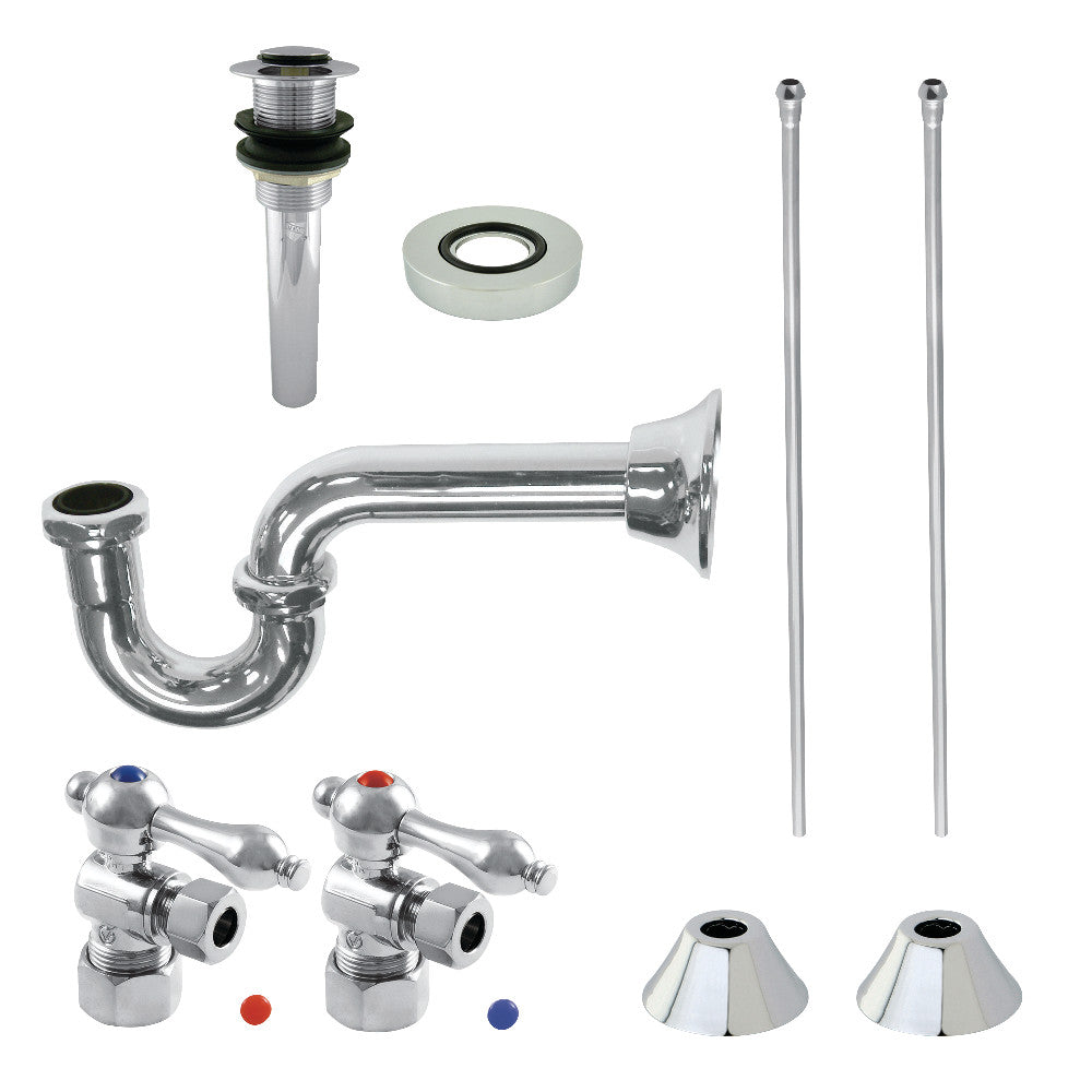 Kingston Brass CC53301VKB30 Traditional Plumbing Sink Trim Kit with P-Trap and Drain, Polished Chrome - BNGBath