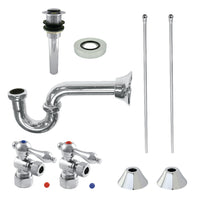Thumbnail for Kingston Brass CC53301VKB30 Traditional Plumbing Sink Trim Kit with P-Trap and Drain, Polished Chrome - BNGBath