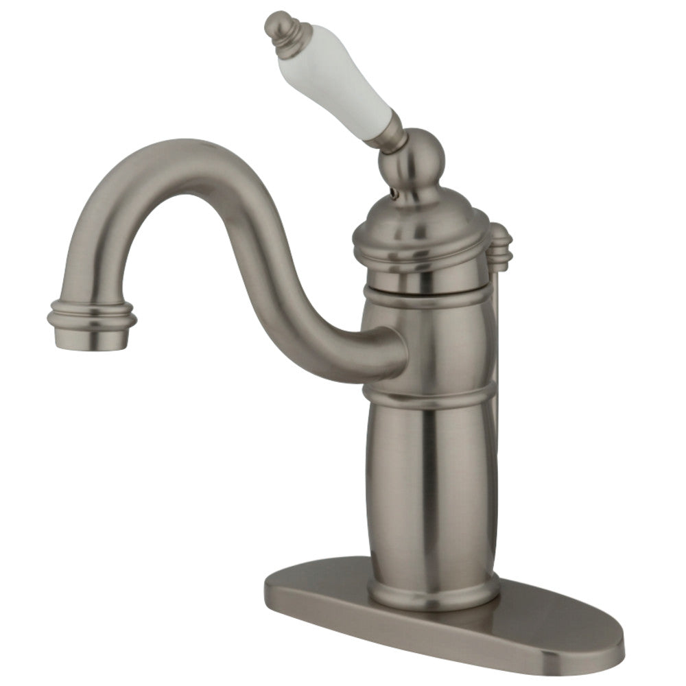 Kingston Brass KB1408PL Victorian Single-Handle Bathroom Faucet with Pop-Up Drain, Brushed Nickel - BNGBath