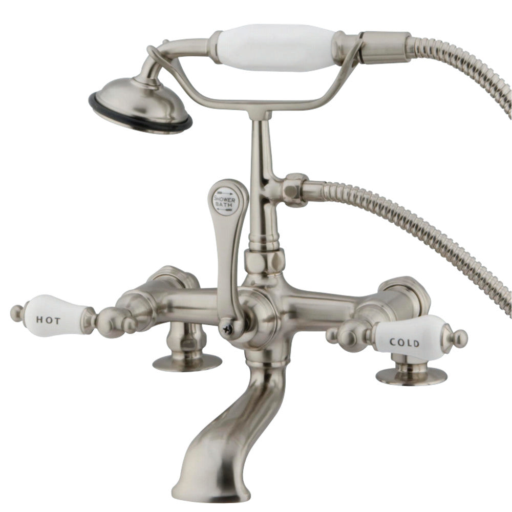 Kingston Brass CC207T8 Vintage 7-Inch Deck Mount Tub Faucet, Brushed Nickel - BNGBath