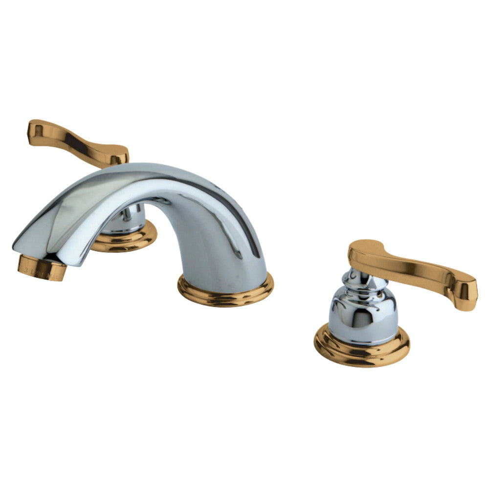 Kingston Brass KB8964FL 8 in. Widespread Bathroom Faucet, Polished Chrome/Polished Brass - BNGBath