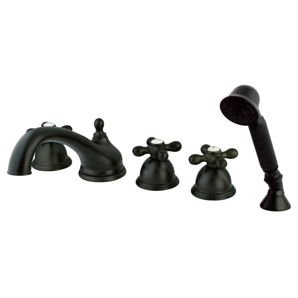 Kingston Brass KS33555AX Roman Tub Faucet with Hand Shower, Oil Rubbed Bronze - BNGBath