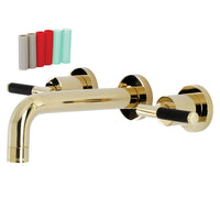 Thumbnail for Kingston Brass KS8122CKL Kaiser Two-Handle Wall Mount Bathroom Faucet, Polished Brass - BNGBath