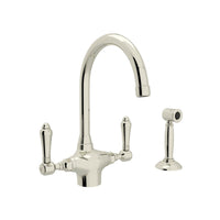 Thumbnail for ROHL San Julio Single Hole C-Spout Kitchen Faucet with Sidespray - BNGBath