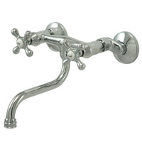 Thumbnail for Kingston Brass KS216C Kingston Two Handle Wall Mount Bathroom Faucet, Polished Chrome - BNGBath