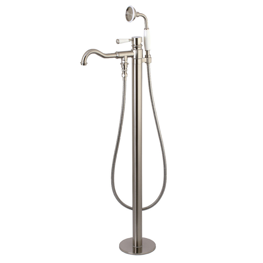 Kingston Brass KS7138DPL Paris Freestanding Tub Faucet with Hand Shower, Brushed Nickel - BNGBath
