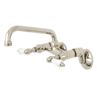 Thumbnail for Kingston Brass KS513PN Kingston Two Handle Wall Mount Kitchen Faucet, Polished Nickel - BNGBath