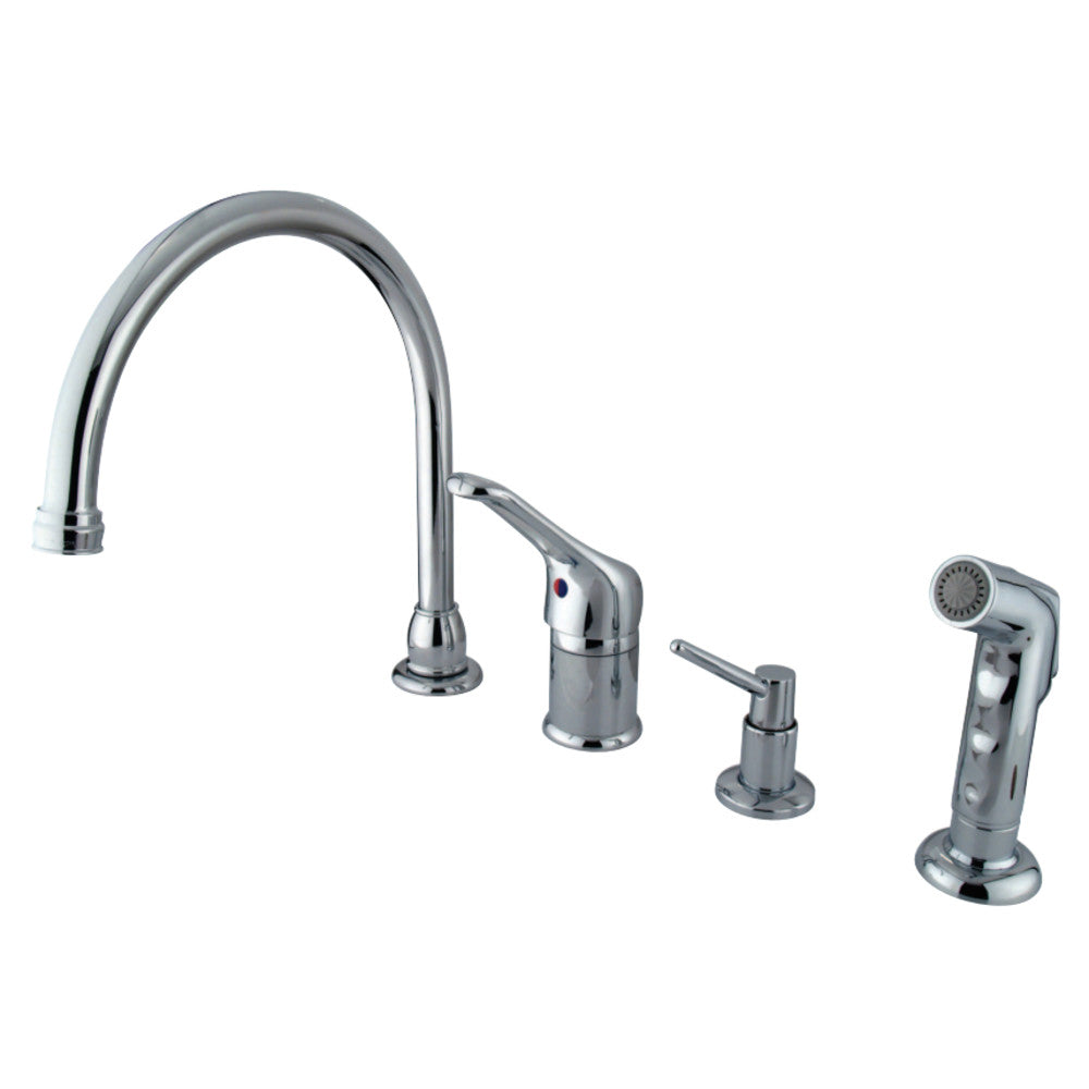 Kingston Brass KB811K1 Single-Handle Widespread Kitchen Faucet, Polished Chrome - BNGBath