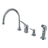 Thumbnail for Kingston Brass KB811K1 Single-Handle Widespread Kitchen Faucet, Polished Chrome - BNGBath