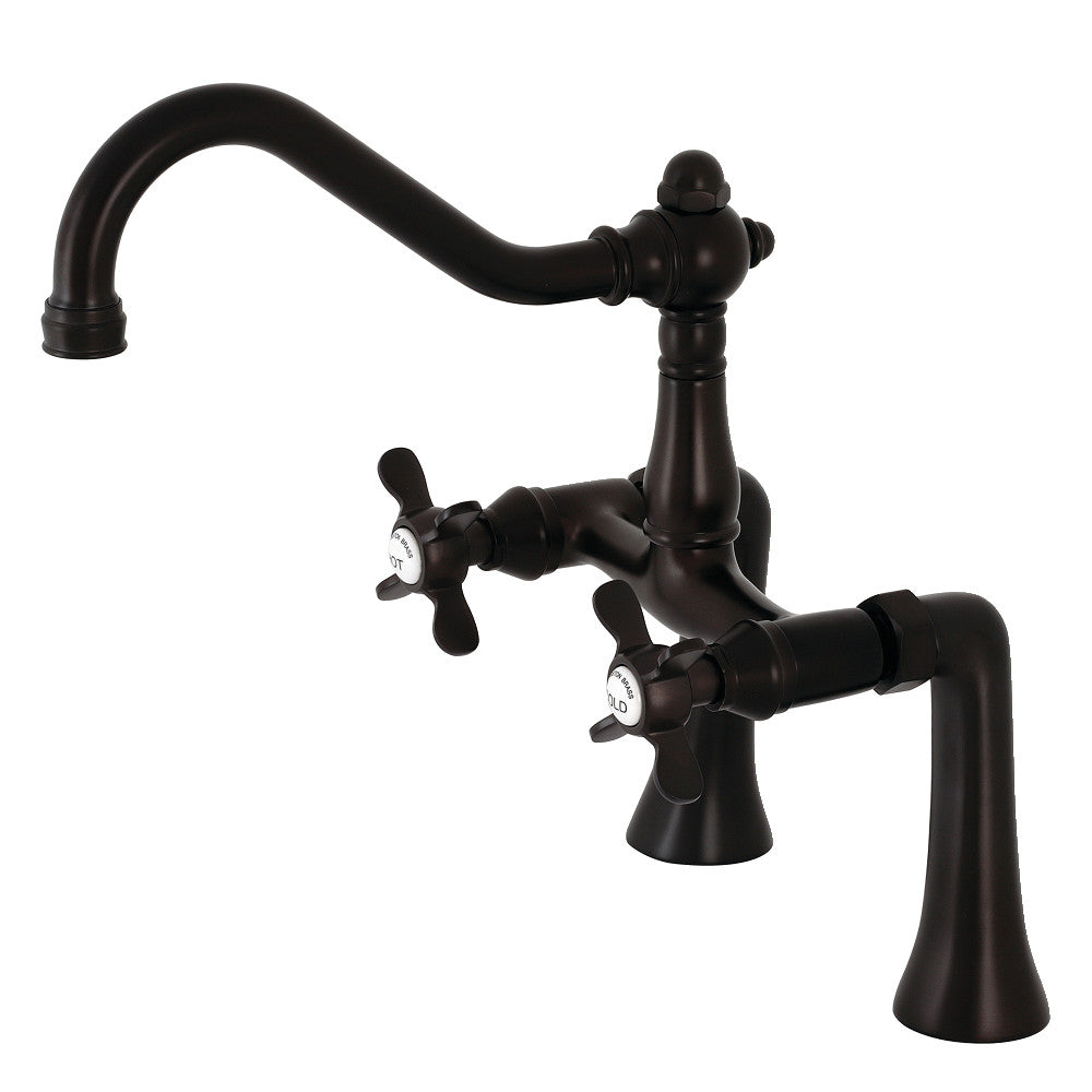 Kingston Brass KS3235BEX Essex 7-Inch Center Deck Mount Clawfoot Tub Faucet, Oil Rubbed Bronze - BNGBath