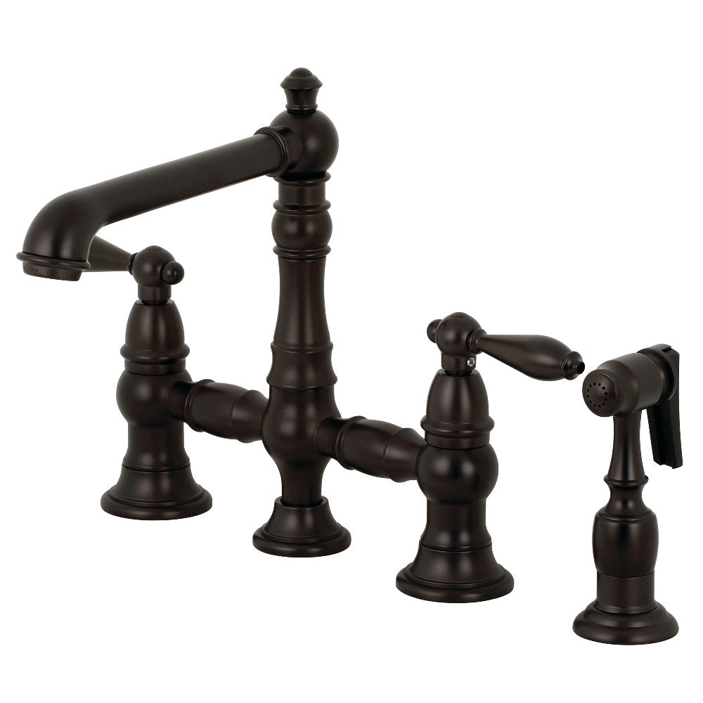 Kingston Brass KS7275ALBS Kitchen Faucet with Side Sprayer, Oil Rubbed Bronze - BNGBath