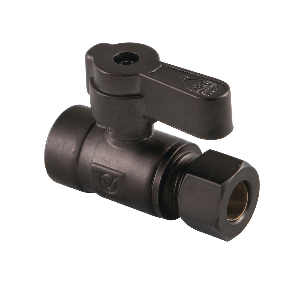 Kingston Brass KF4325ORB 1/2" Sweat X 3/8" OD Comp Straight Stop Valve, Oil Rubbed Bronze - BNGBath