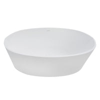Thumbnail for Aqua Eden VRTRS653422 Arcticstone 65-Inch Solid Surface White Stone Freestanding Tub with Drain, Matte White - BNGBath