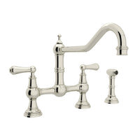 Thumbnail for Perrin & Rowe Edwardian Bridge Kitchen Faucet with Sidespray - BNGBath