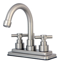 Thumbnail for Kingston Brass KS8668EX Elinvar 4 in. Centerset Bathroom Faucet with Brass Pop-Up, Brushed Nickel - BNGBath