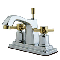 Thumbnail for Kingston Brass KS8644DX 4 in. Centerset Bathroom Faucet, Polished Chrome/Polished Brass - BNGBath